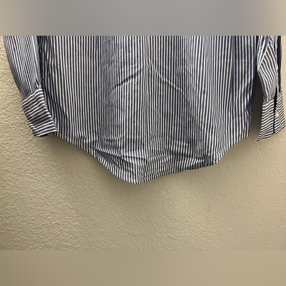 Woman Blue Striped Shirt - Picture 6 of 7